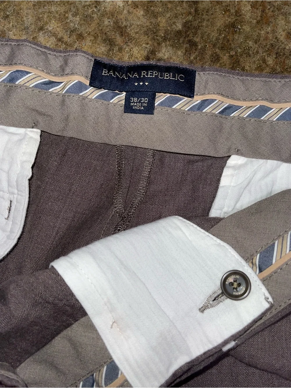 Banana Republic Men's Linen-Blend Pant in Mauve-Taupe